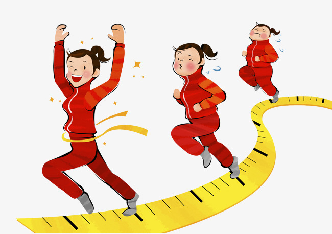 650x458 A Girl Running On A Ruler, Ruler Clipart, Cartoon Hand Drawing