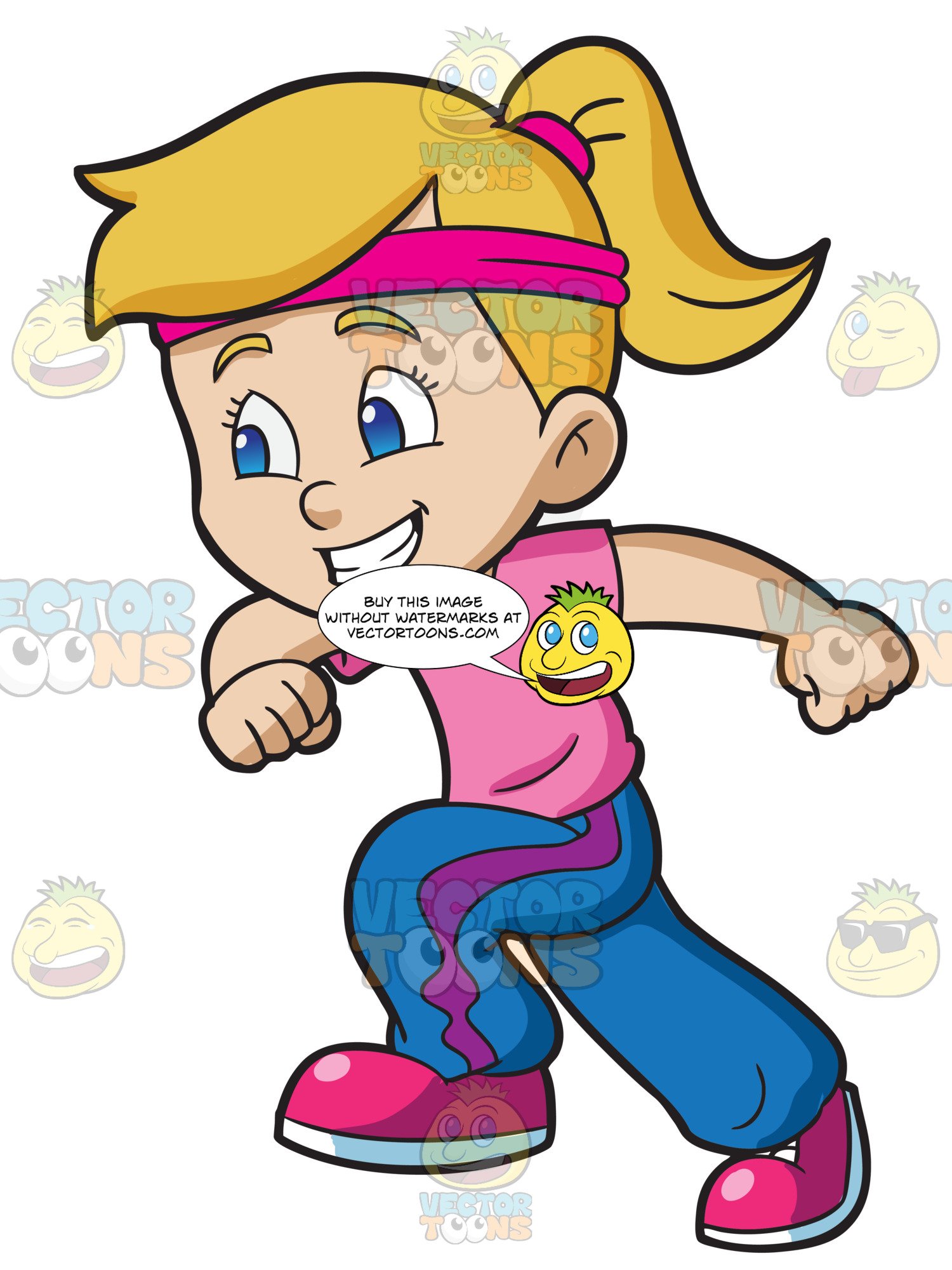 1500x2000 A Girl Running With Confidence And Charm Clipart Cartoons