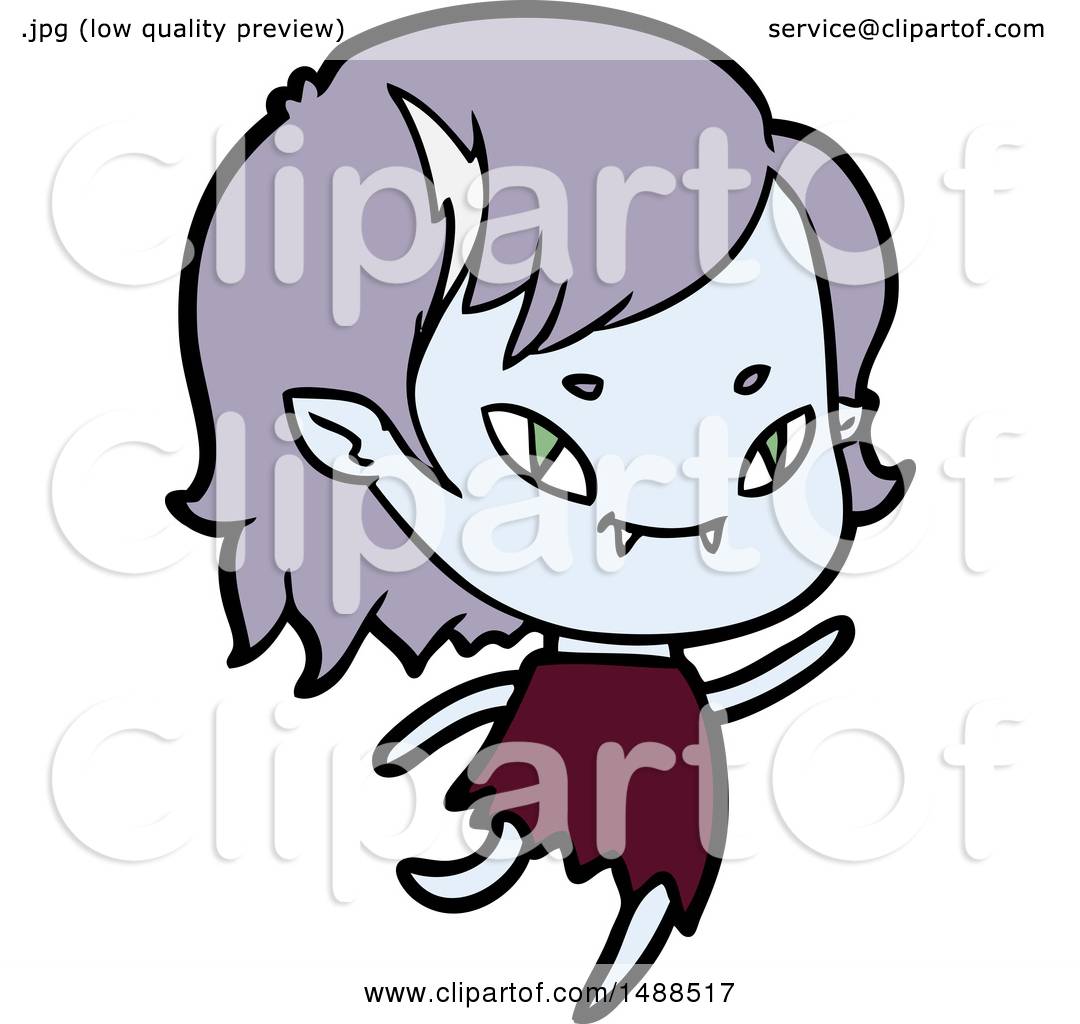 1080x1024 Cartoon Friendly Vampire Girl Running