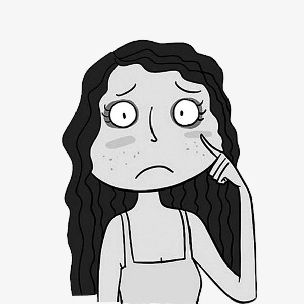 600x600 Sad Woman, Sad Clipart, Woman Clipart, Cartoon Png Image
