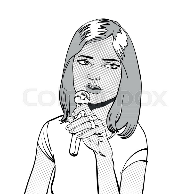 800x800 Singing Woman Karaoke Party Stock Vector Colourbox