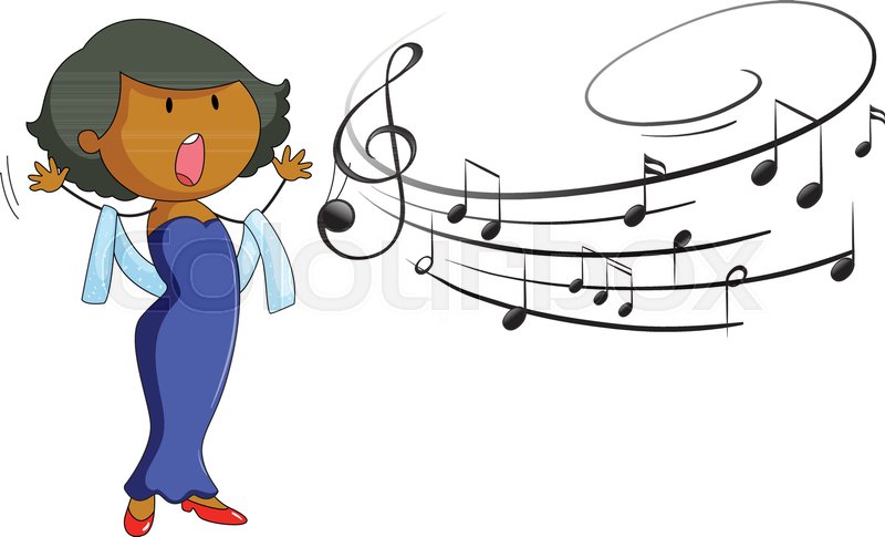 800x485 Woman Singing On White Background Stock Vector Colourbox