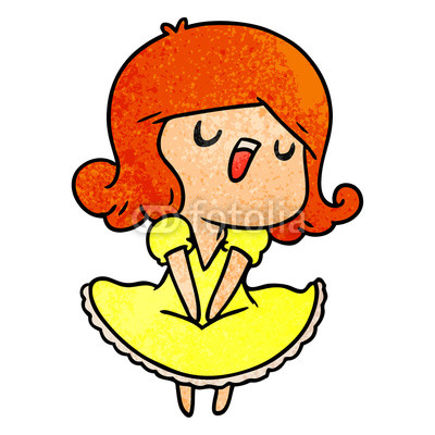 400x400 textured cartoon of a cute singing kawaii girl buy photos ap