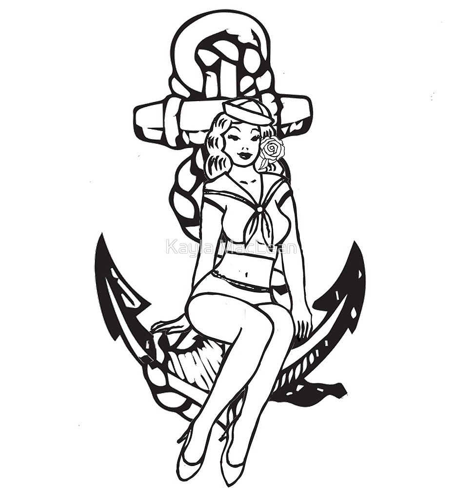 937x1000 sailor pinup girl sitting on an anchor