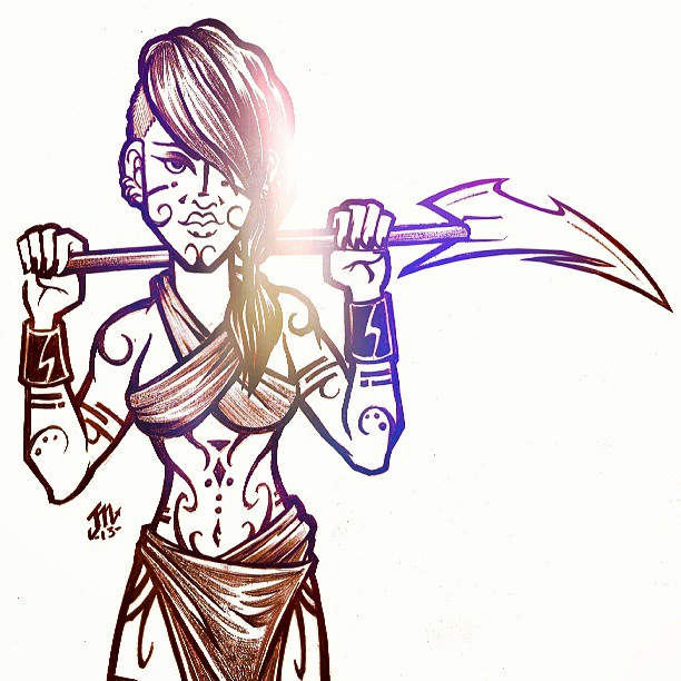 612x612 Tribal Girl Sketch