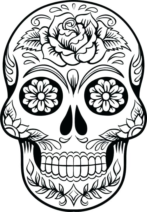 505x730 Day Of The Dead Girl Coloring Pages Pictures Free Skull