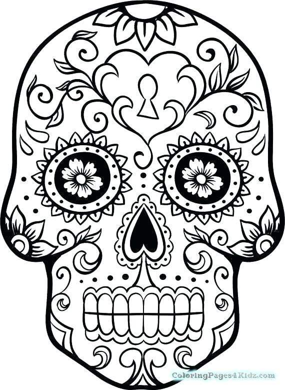 570x779 Sugar Skull Girl Coloring Pages Printable Best For Adults