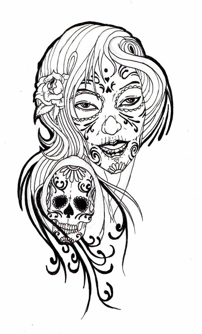 696x1149 Sugar Skull Lady