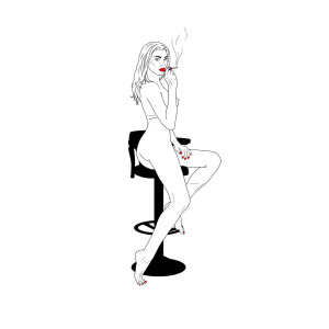 300x300 Smoking Girl Digital Art