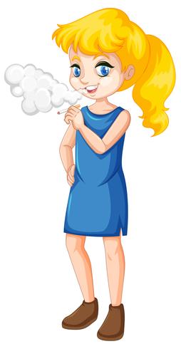 254x490 A Teenage Girl Smoking On White Background