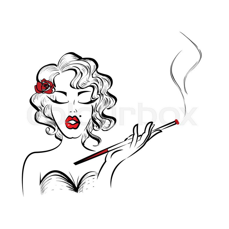 Girl Smoking Drawing Free Download On Clipartmag