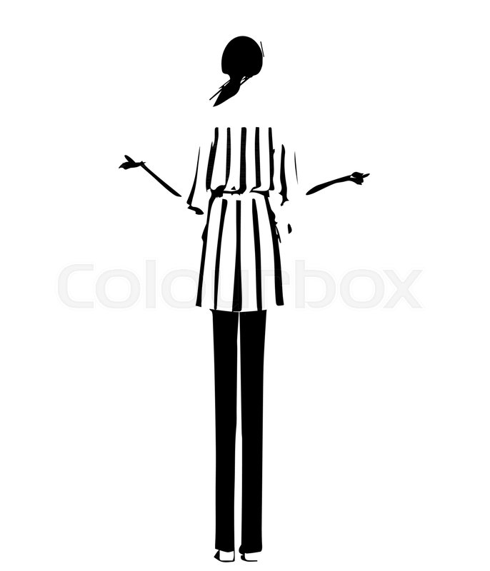 686x800 Girl Standing Behind Fashion Models Stock Vector Colourbox