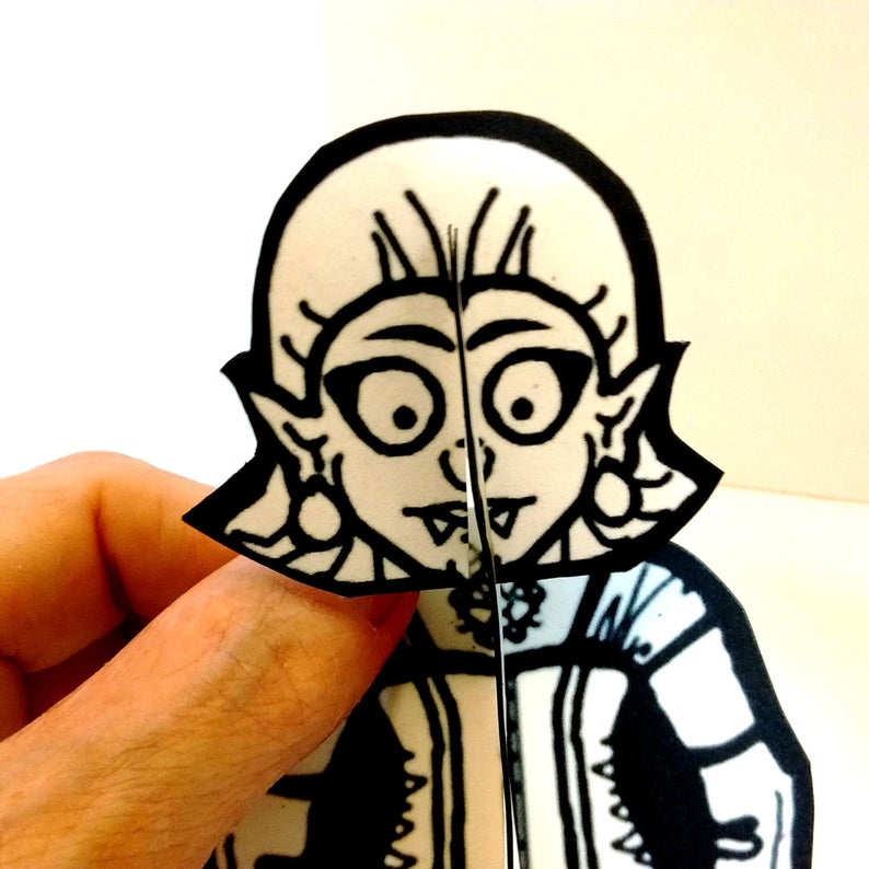 794x794 Girl Vampire Monster Paper Figure Printable Toy Etsy