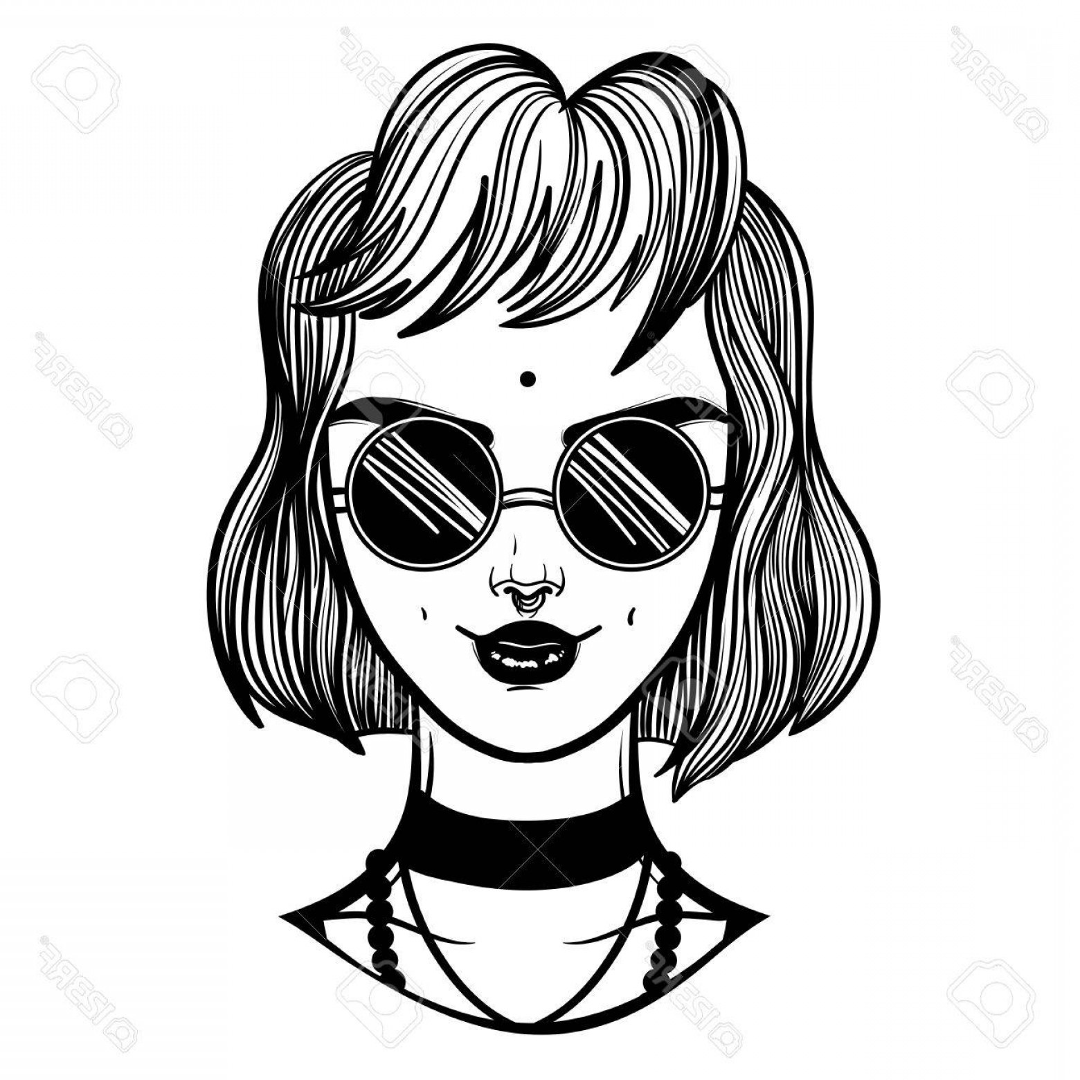 1560x1560 Photostock Vector Cute Vector Art Card With Vampire Gothic Girl