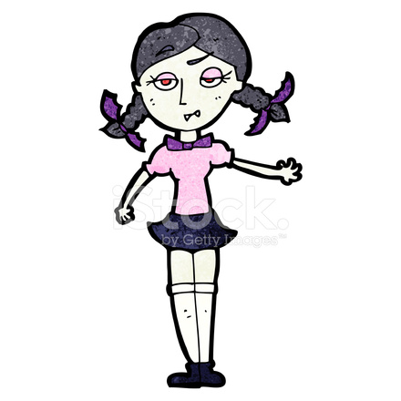 440x440 Cartoon Vampire Girl Stock Vector