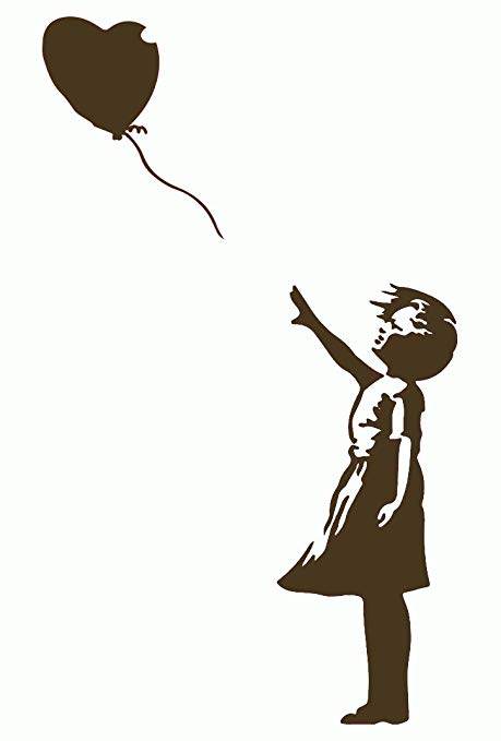459x679 Banksy Girl With Red Balloon Wall Sticker Kitchen