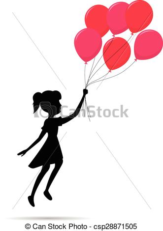 331x470 fly girl silhouette with balloon fly girl silhouette with red