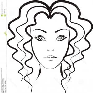 300x300 A Girl With Long And Curly Hair Clipart Catchsplace