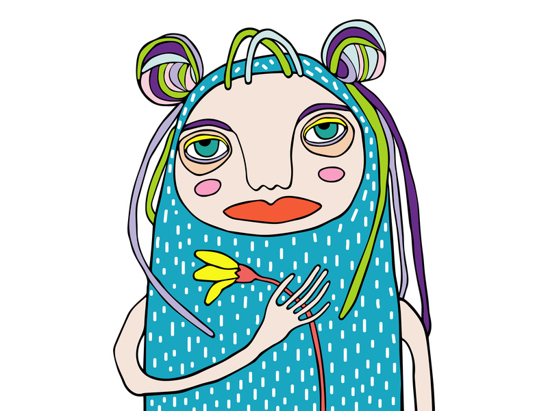 800x600 Girl With Flower