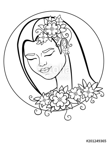 375x500 Girl With Flowers In Her Hair A Woman In A Wreath Wreath
