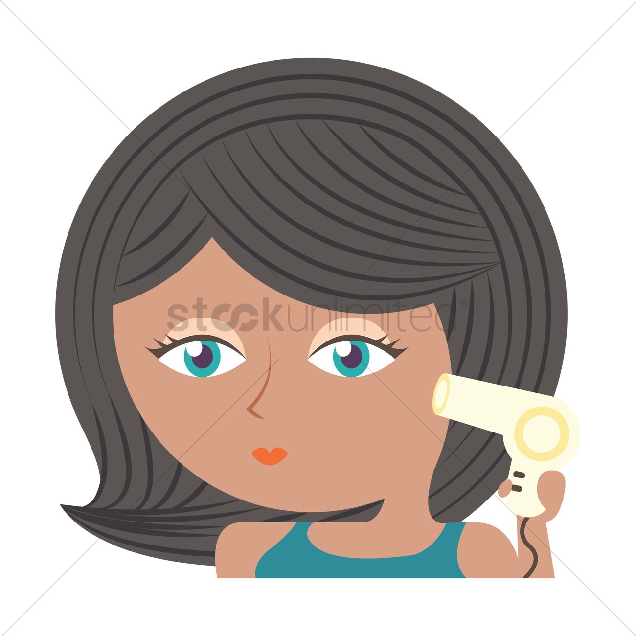 1300x1300 free girl drying her hair vector image