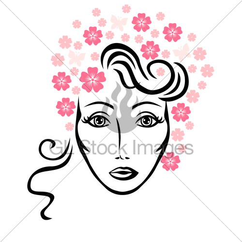 500x500 Woman With Flowers Gl Stock Images