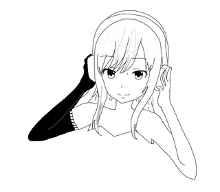 320x280 I'm Working On Drawing An Anime Girl Wearing Headphones For This