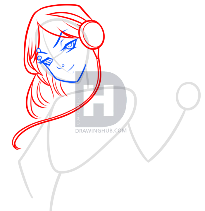 701x720 Anime Girl Drawing Lesson, Step