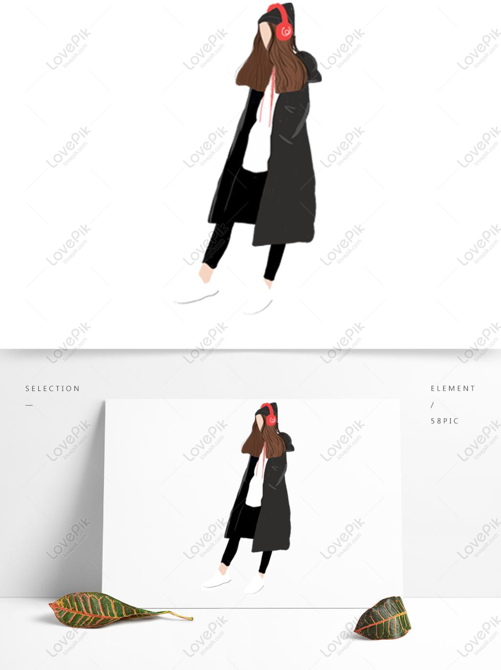 1024x1369 Teenage Girl Wearing Headphones Graphics Image Picture Free