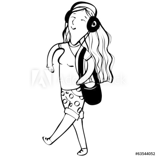 500x500 Girl In Headphones