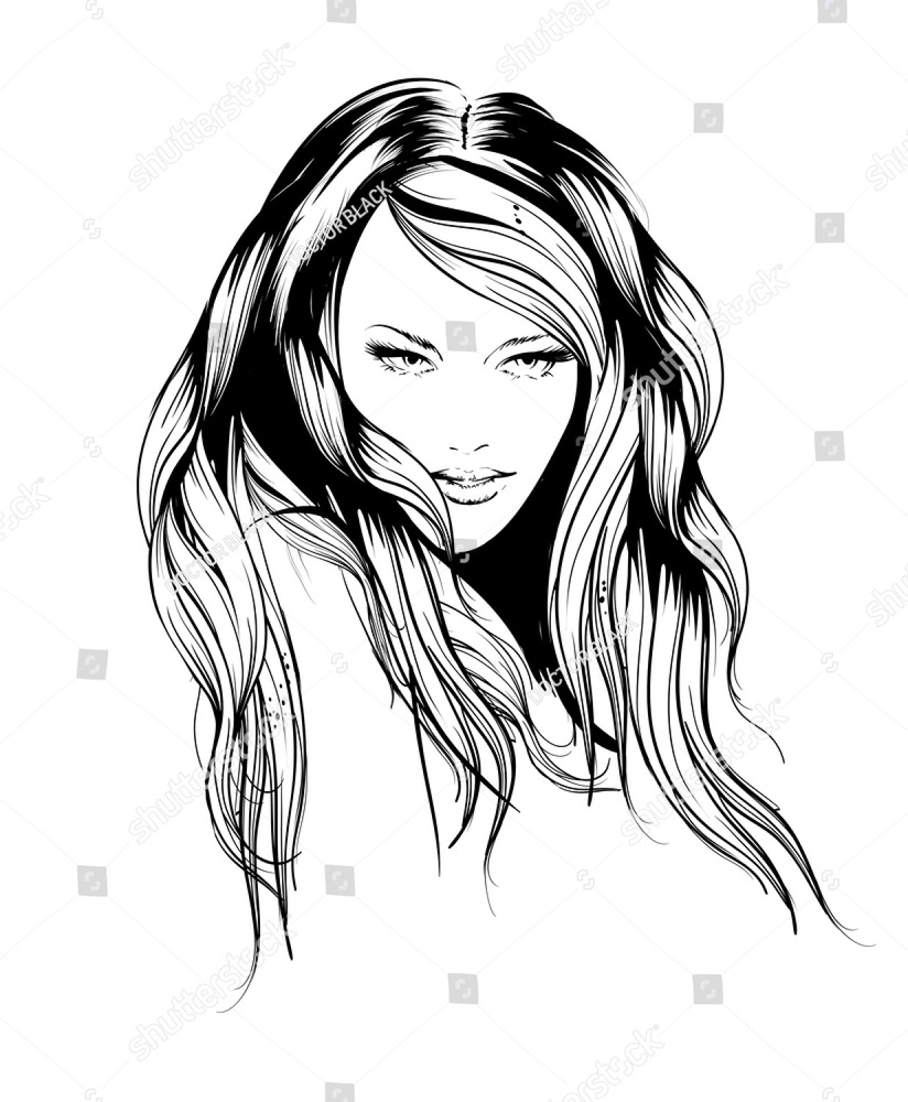 824x1000 Fashion Woman With Long Hair Vector Illustration Stylish Design