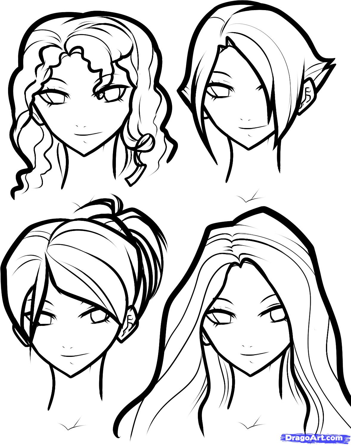 1178x1495 How To Draw Hair For Girls, Step