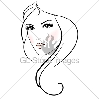 325x325 Drawing A Girl With Long Hair Gl Stock Images