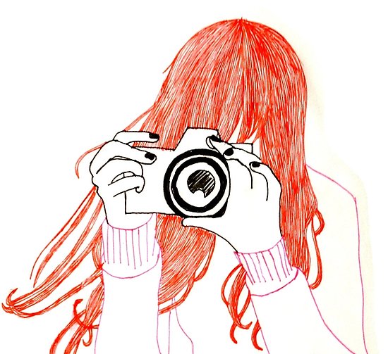 550x503 Red Hair Camera Girl Posters