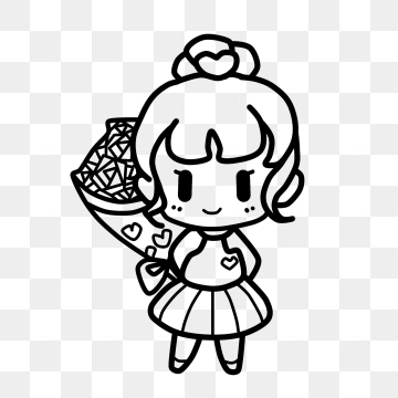 360x360 Line Drawing Girl Png Images Vectors And Free