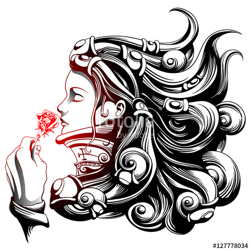 500x500 Girl Smelling A Beautiful Rose Stock Image And Royalty Free