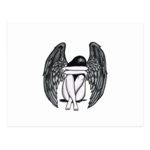 307x307 Drawings Of Angel Wings Postcards Zazzle Ca
