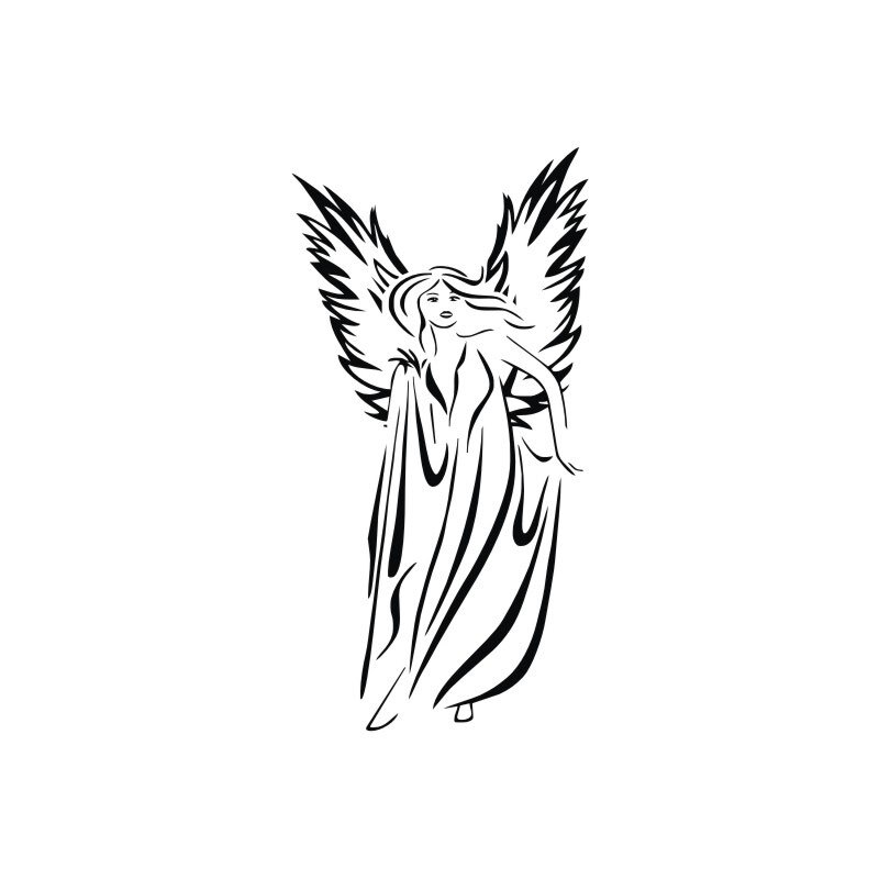 800x800 Female Angel Wall Decals Vinyl Removable Sticker On Wall Girl