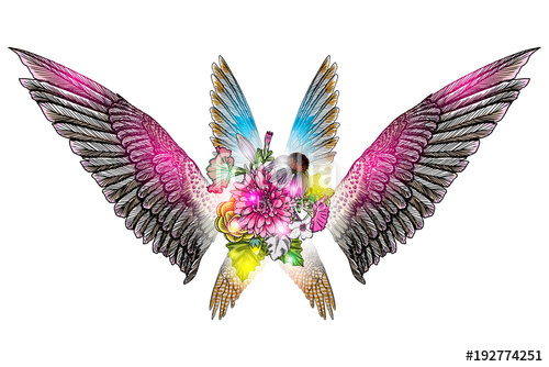 500x334 Ornate Fashioned Wings And Elegant Vintage Flower Bouquet