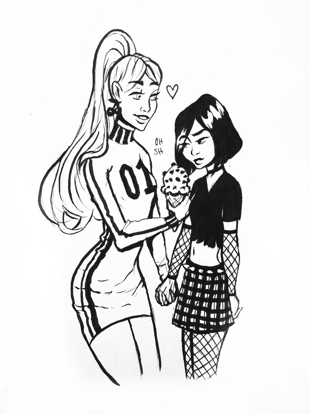 1024x1369 Cheerleader And Goth Girlfriend
