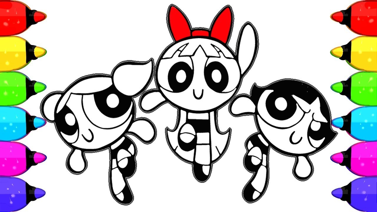 1280x720 Coloring Powerpuff Girls Coloring Book Pages How To Draw