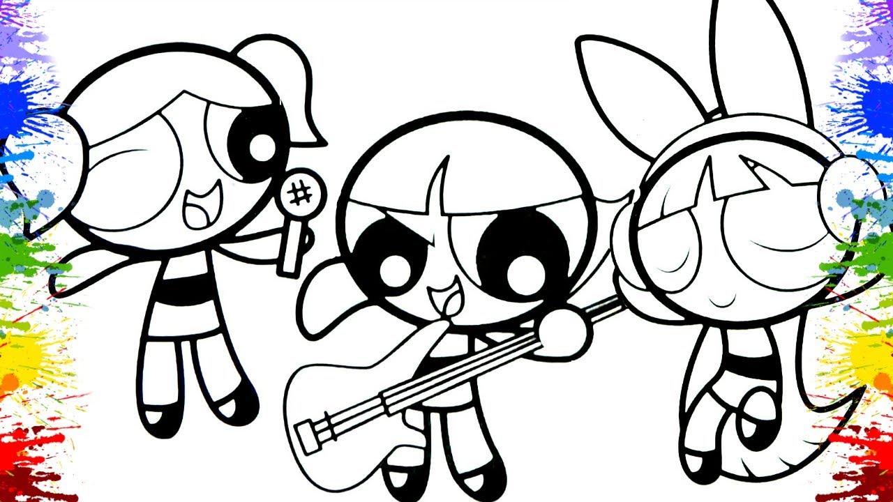 1280x720 Ppg The Powerpuff Girls Coloring Book Pages For Kids Learning