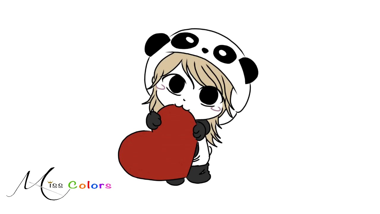 1280x720 Drawing Panda Girl