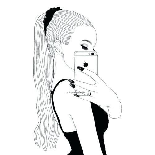 500x500 Girl Drawing Easy