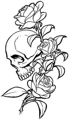 291x500 Skulls And Roses Tattoos Skull Tattoo Design, Tattoos, Tribal