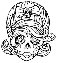 236x258 Girly Sugar Skull Clipart