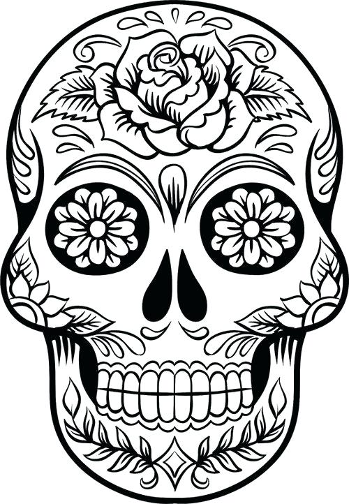 500x722 Simple Sugar Skull Drawing Running