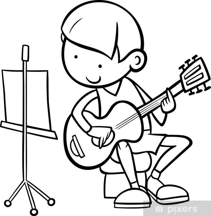 685x700 Fototapeta Z Gitara Kolorowania Strony