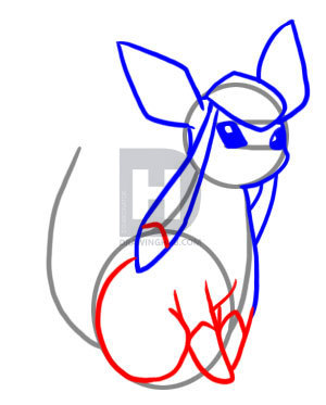 300x373 How To Draw Glaceon, Step