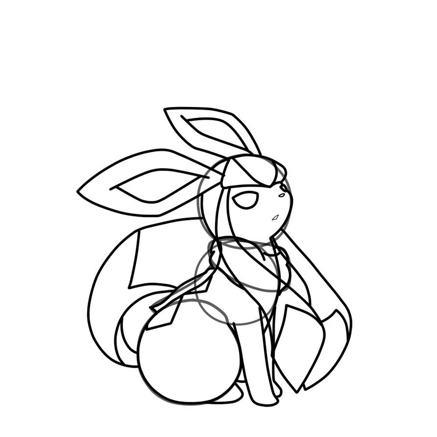 894x894 Drawing Glaceon